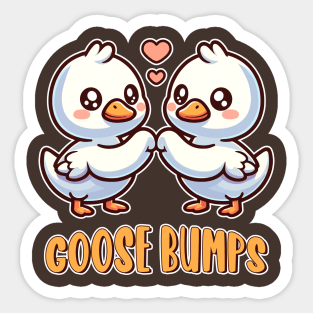 Goosebumps Two Kawaii Baby Geese Friends Sticker